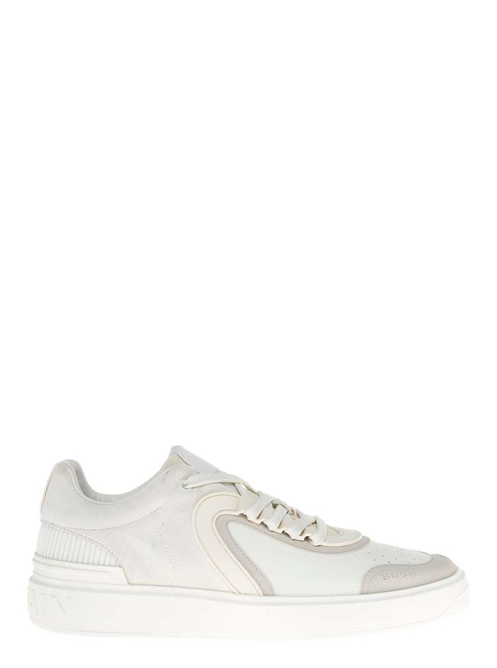 B Skate White Leather Low Sneakers