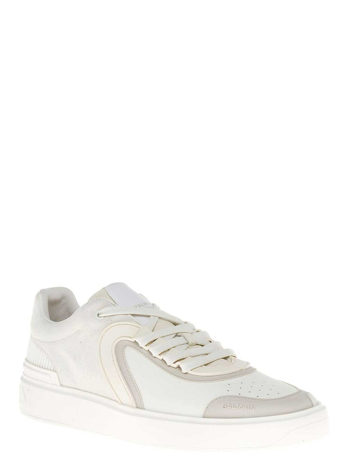 B Skate White Leather Low Sneakers