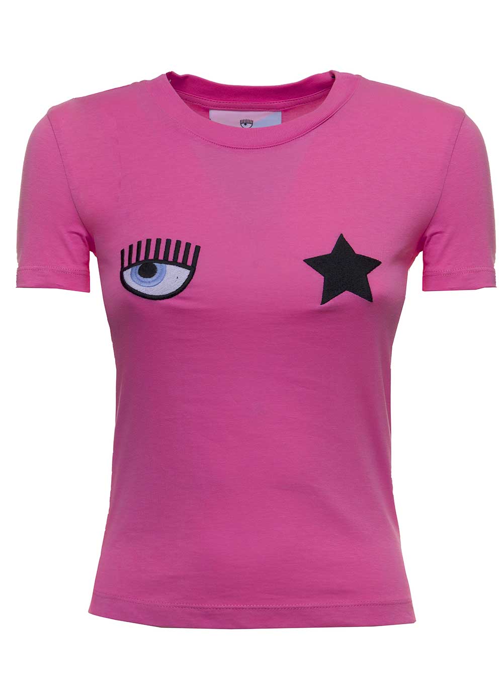 Pink Cotton T-Shirt With Eye Star Print Tshirts And Polo Shirts