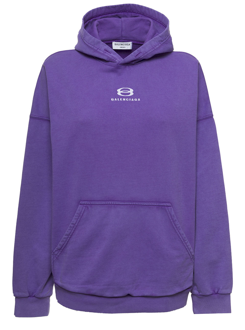 Lilac Molleton Cotton Hoodie With Logo Print Violet Sweatshirts