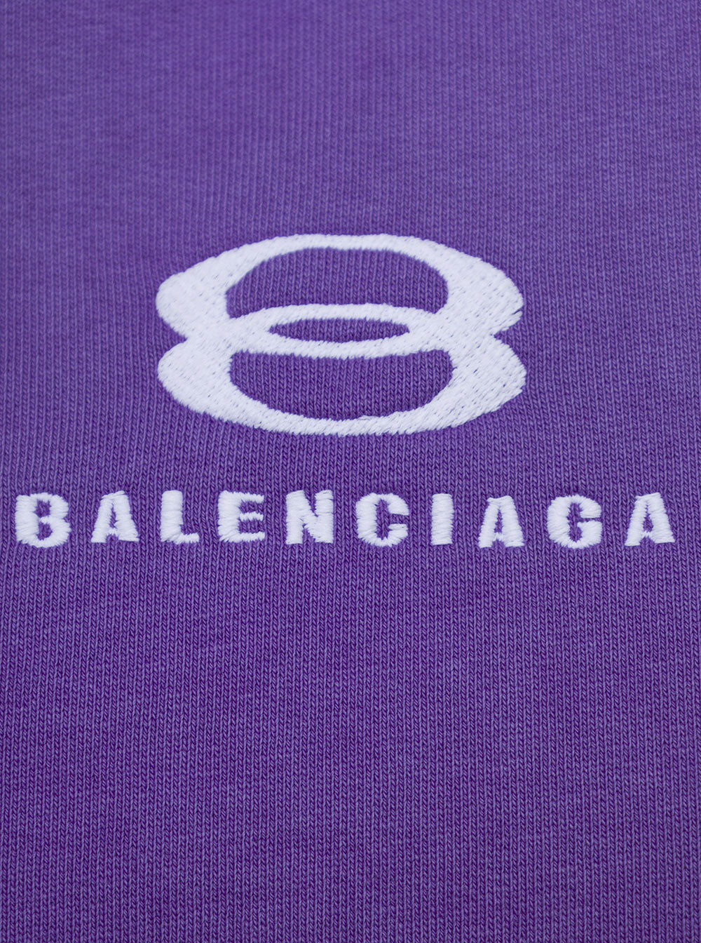 Lilac Molleton Cotton Hoodie With Logo Print Violet Sweatshirts