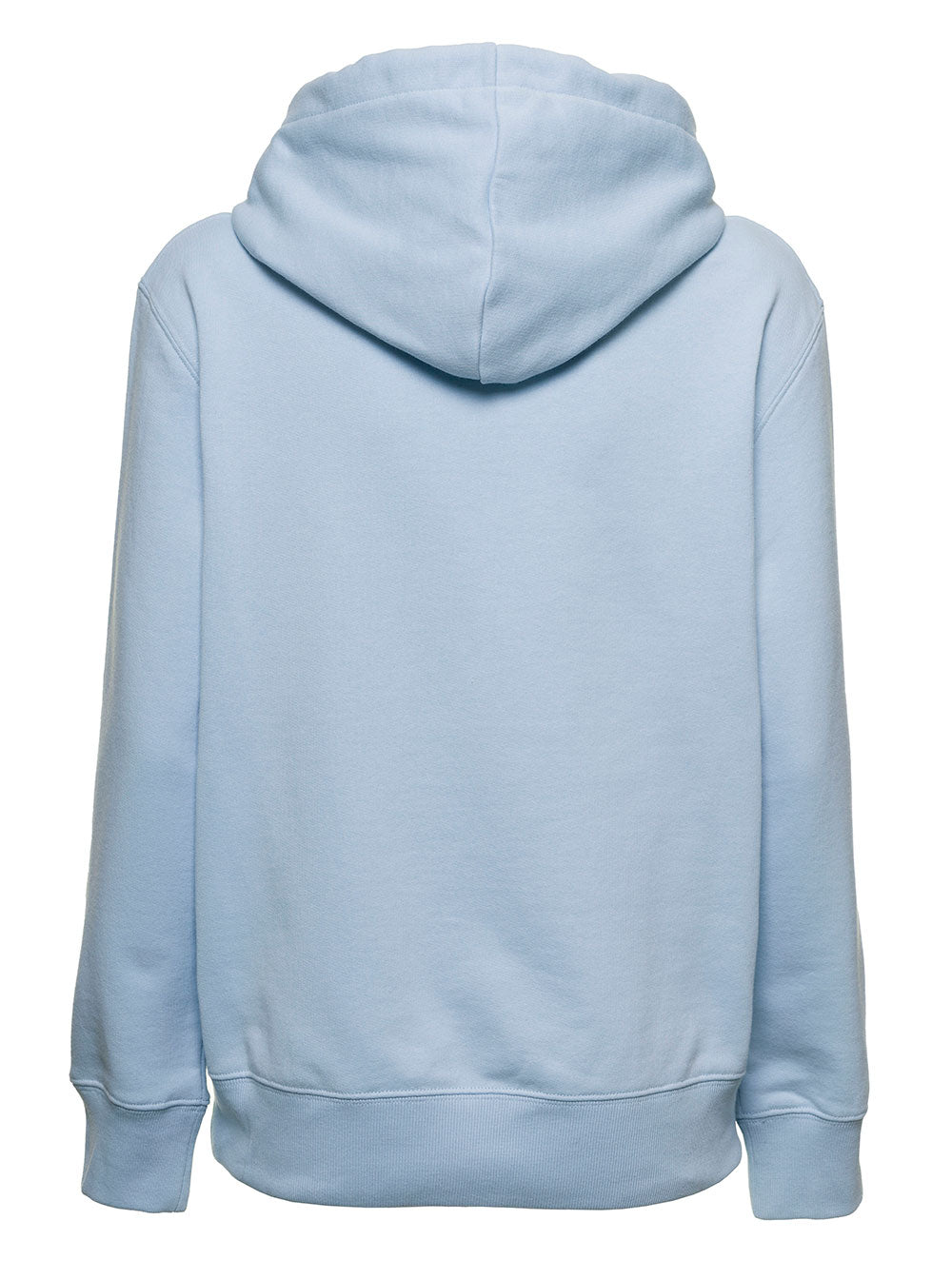 Light Blue Cotton Hoodie With Stones Logo Blu Sweatshirts