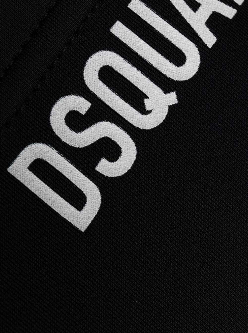 D-Squared2 Mans Stretch Fabric Swim Briefs With Back Logo Print Black Polyamide Elastane Beachwear