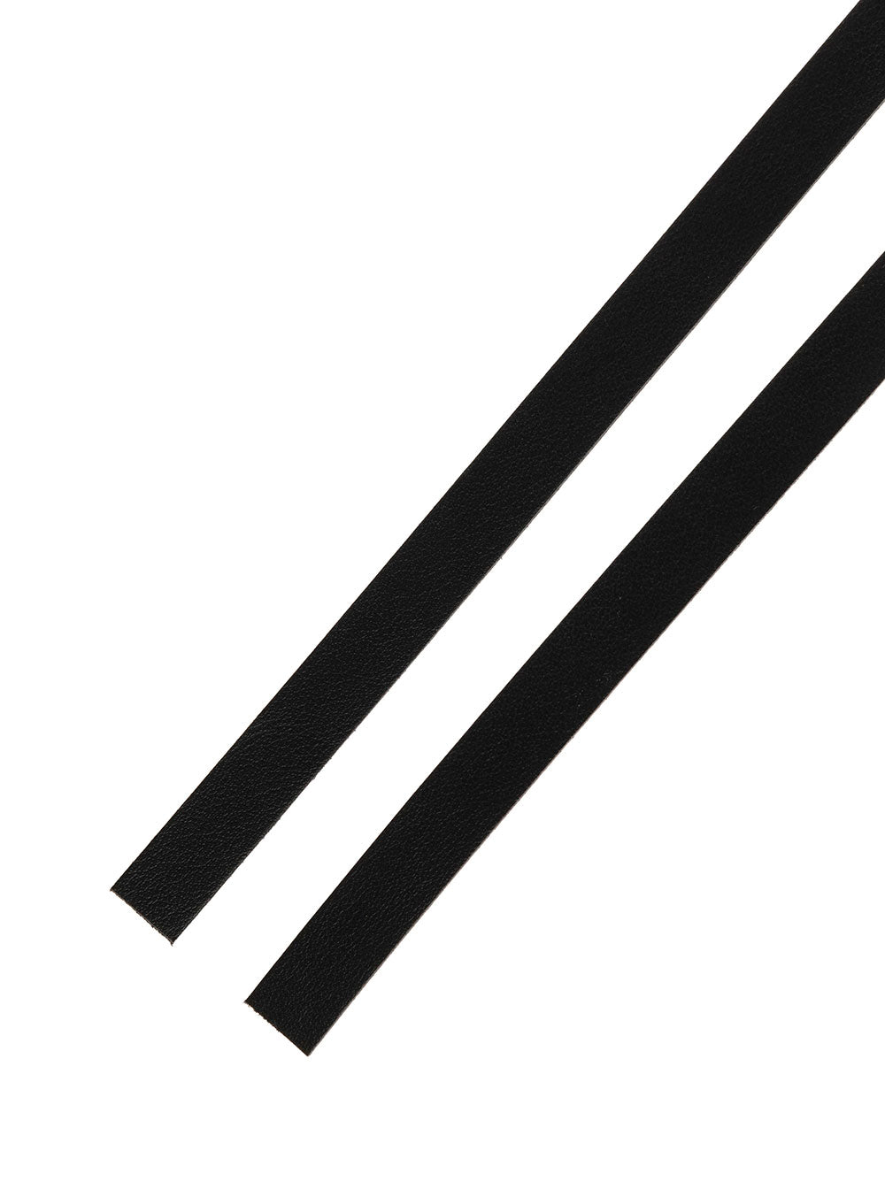 Double Black Leather Belt Calf