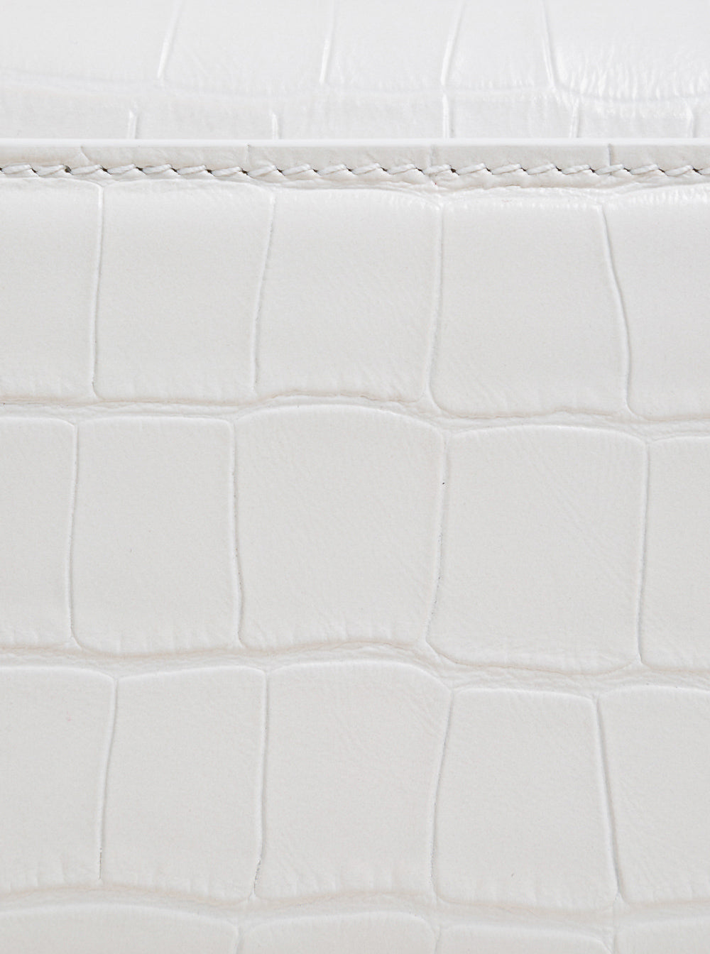 White Crocodile Printed Leather Crossbody Bag Calf