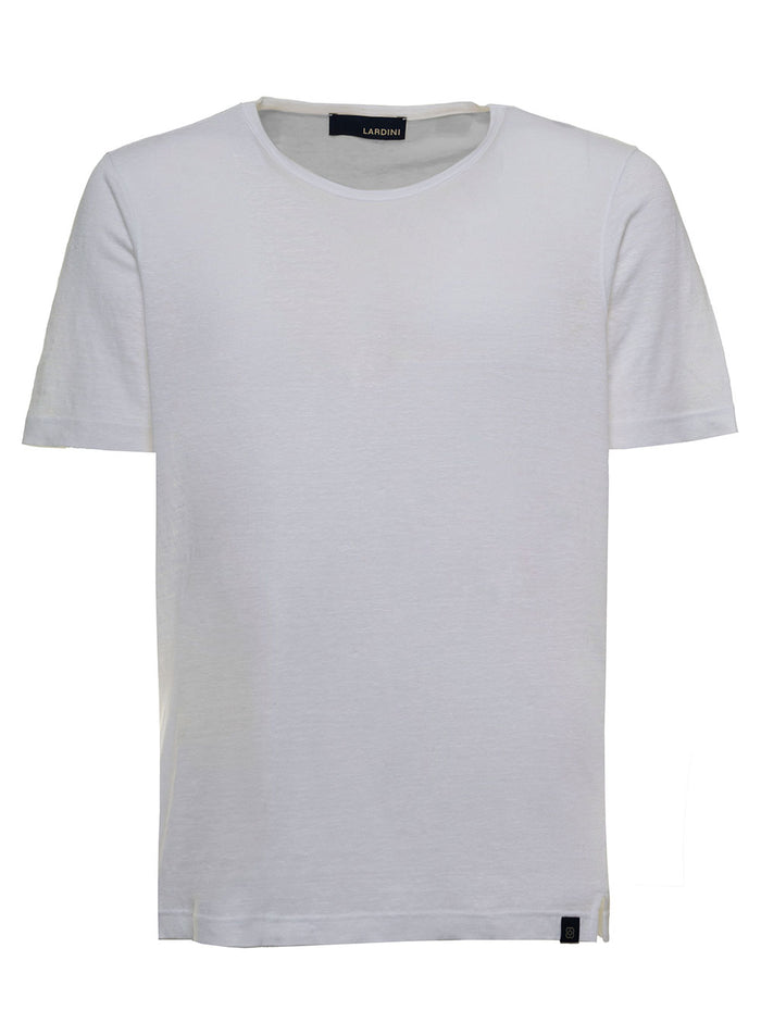 White Short Sleeved Linen T-Shirt Tshirts And Polo Shirts