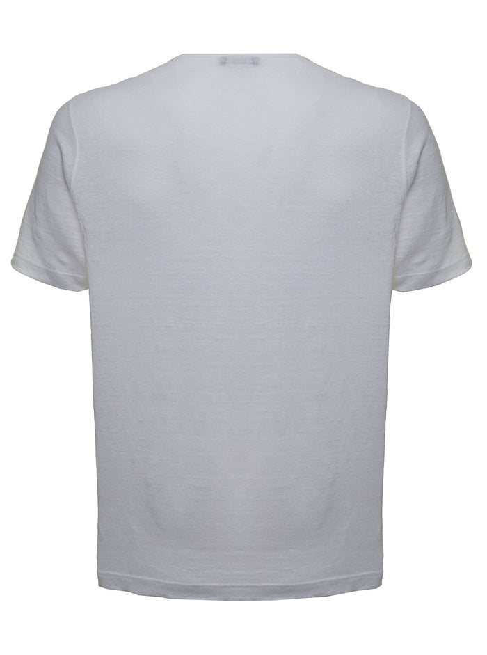 White Short Sleeved Linen T-Shirt Tshirts And Polo Shirts