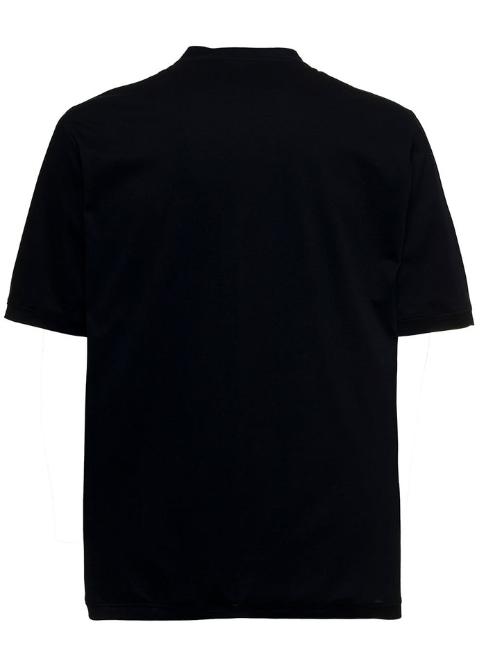 Black Cotton Crew Neck T-Shirt Blu Tshirts And Polo Shirts