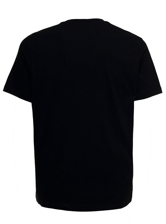 Black Cotton T-Shirt With Tiger Logo Tshirts And Polo Shirts