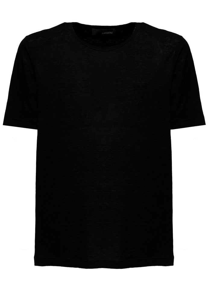 Black Short Sleeved Linen T-Shirt Tshirts And Polo Shirts
