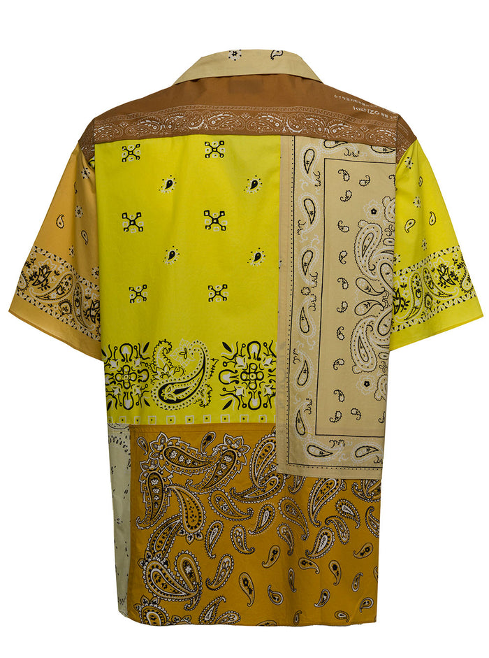 Patchwotk Bandana Cotton Shirt Yellow And Blouses