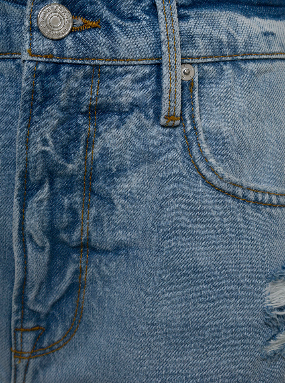 Le Vintage Bermuda Shorts With Fringed Edges Blu Cotton And