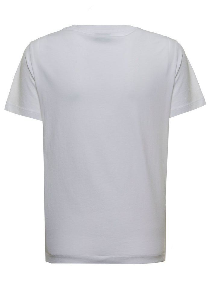 White Cotton T-Shirt With Tiger Logo Tshirts And Polo Shirts