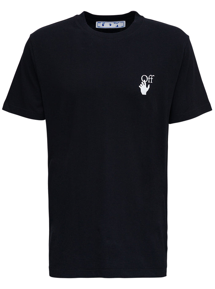 Black Jersey T-Shirt With Caravaggio Print Cotton Tshirts And Polo Shirts