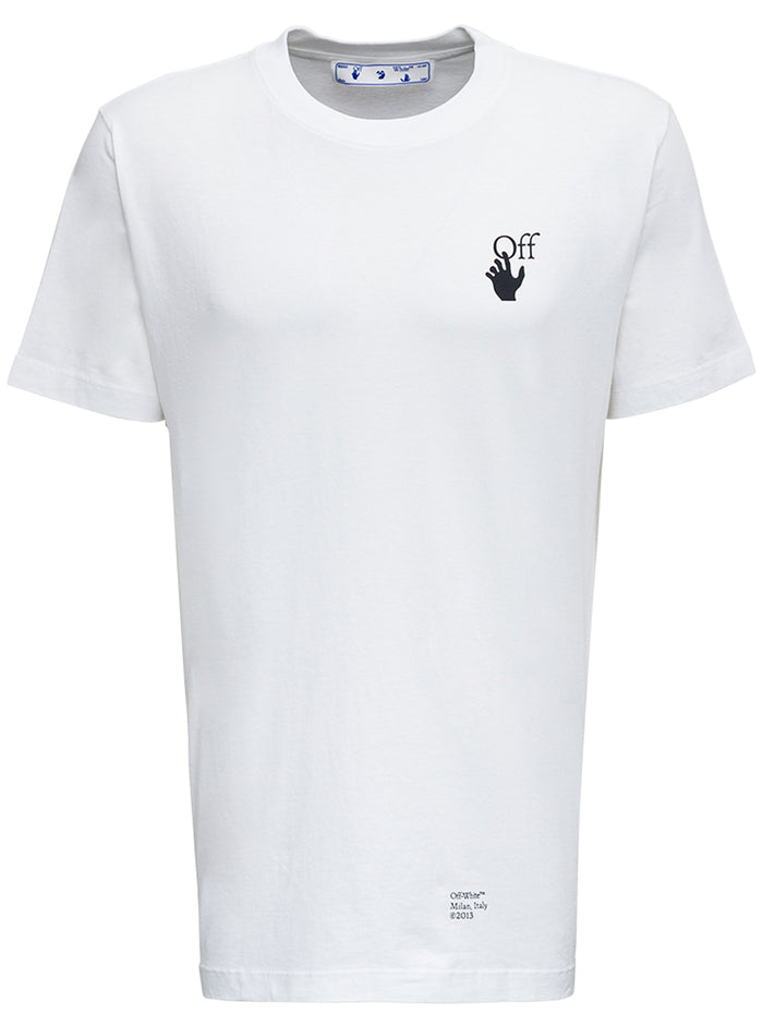 White Cotton T-Shirt With Caravaggio Print Tshirts And Polo Shirts