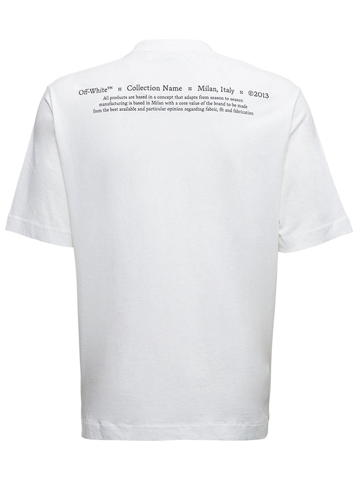 White Cotton T-Shirt With Caravaggio Print Tshirts And Polo Shirts