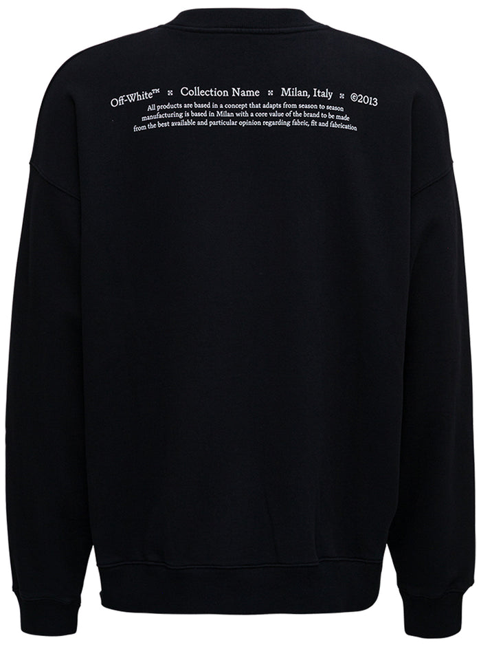 Black Cotton Sweatshirt With Caravaggio Print Jersey