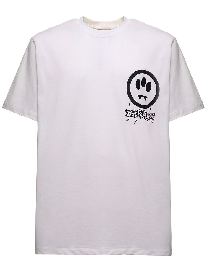 White Cotton T-Shirt With Logo Print Tshirts And Polo Shirts