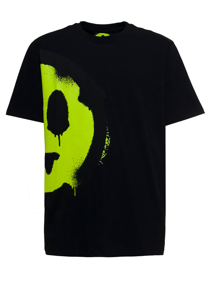 Black Cotton T-Shirt With Logo Print Tshirts And Polo Shirts
