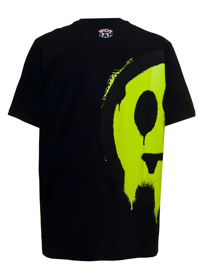 Black Cotton T-Shirt With Logo Print Tshirts And Polo Shirts