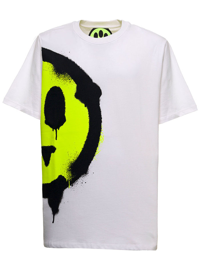 White Cotton T-Shirt With Logo Print Tshirts And Polo Shirts