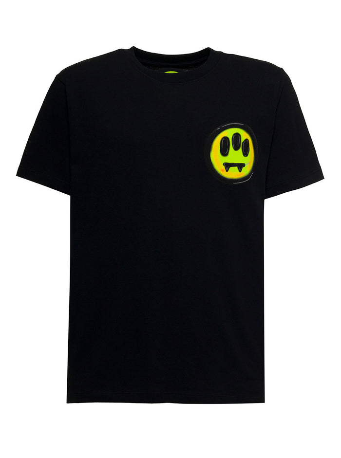 Black Cotton T-Shirt With Logo Print Sweatshirts