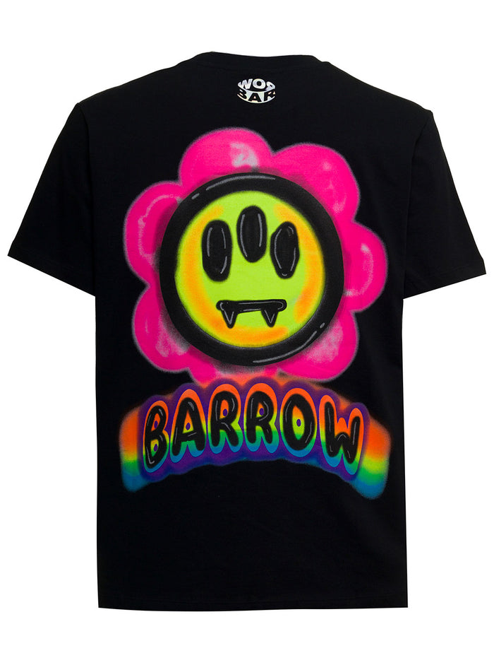 Black Cotton T-Shirt With Logo Print Sweatshirts