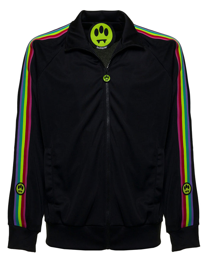 Black Triacetate Sweatshirt With Logo Polyester Sweatshirts