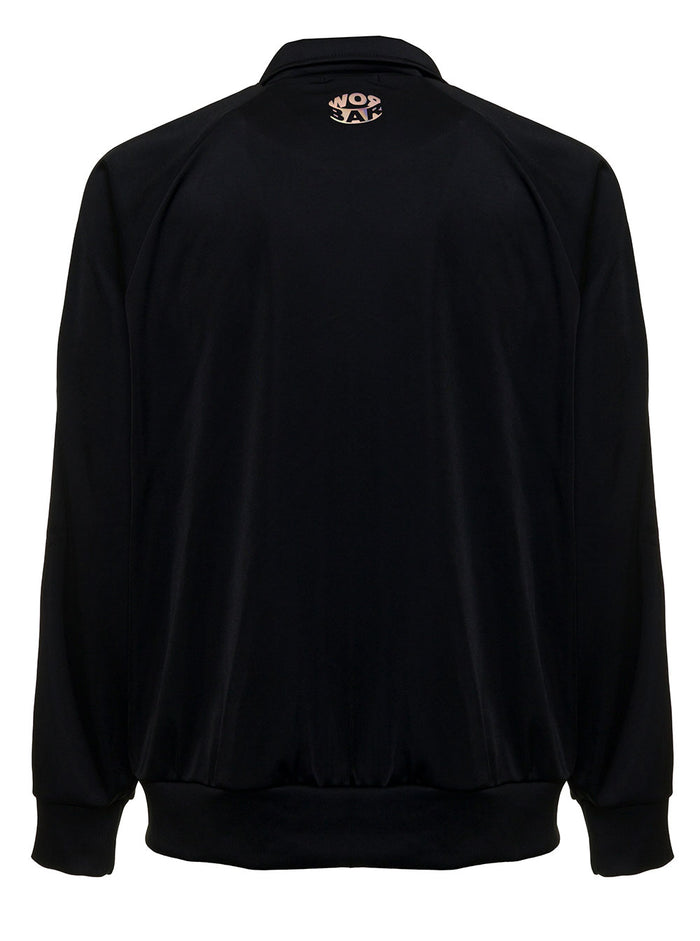 Black Triacetate Sweatshirt With Logo Polyester Sweatshirts