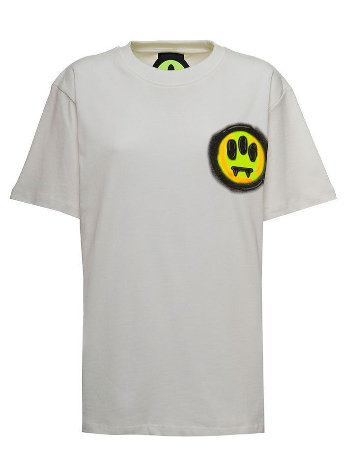White Cotton T-Shirt With Logo Print Sweatshirts