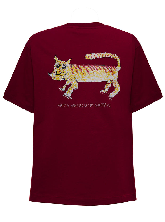 Bicolor Cotton T-Shirt With Logo White Tshirts And Polo Shirts