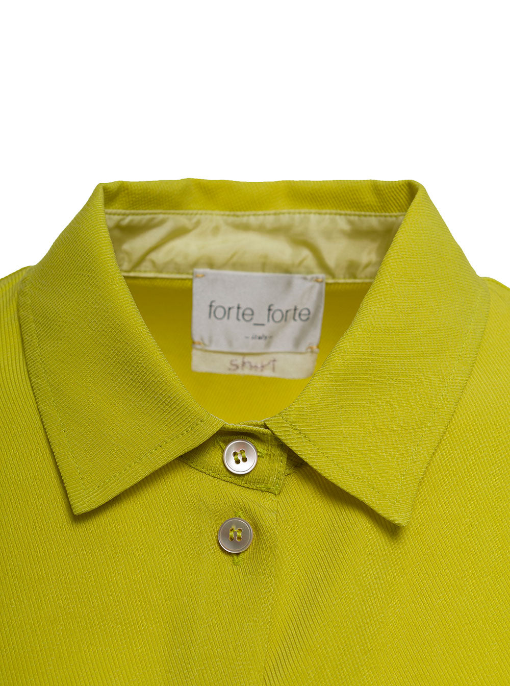 Lime Green Twill Shirt With Pockets Cupro And Blouses