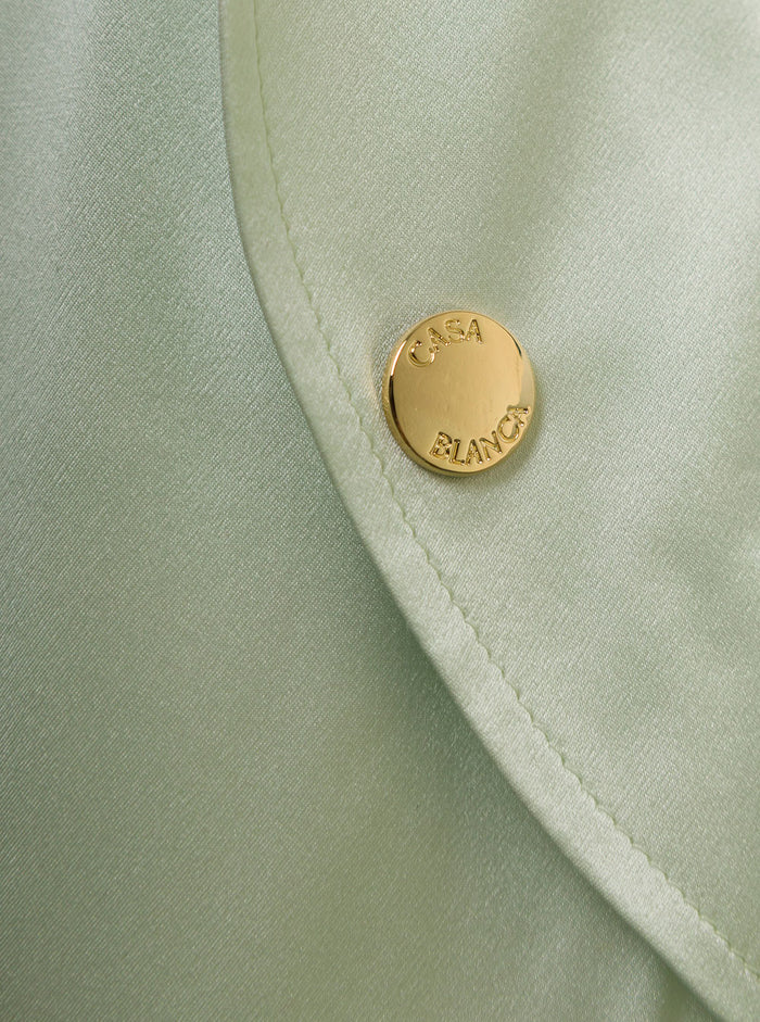 Casablanca Mans Souvenir Green Silk Satin Jacket Blazers