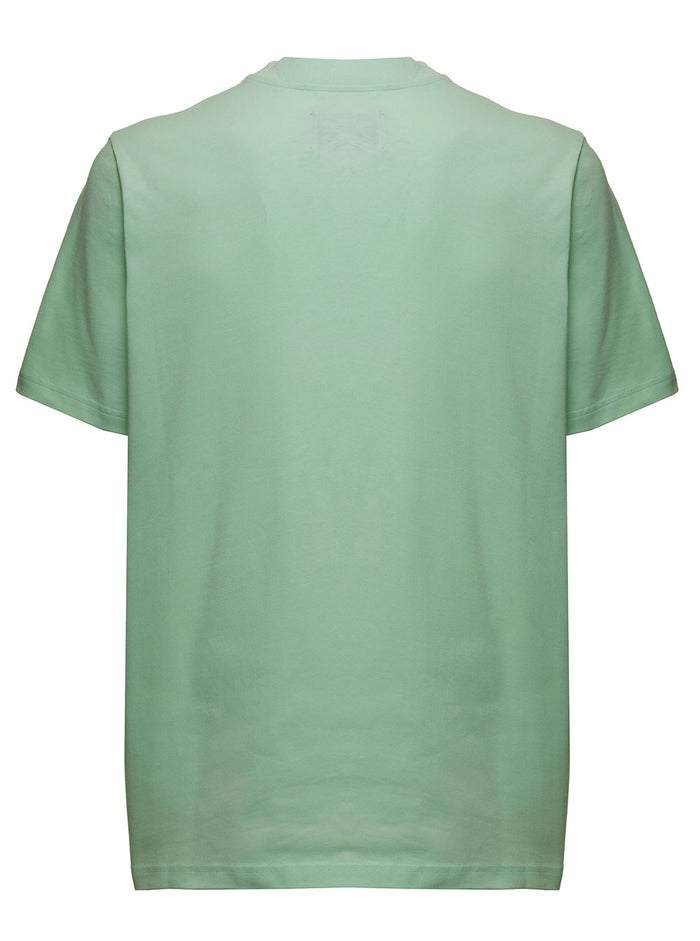 Green Organic Cotton T-Shirt With Logo Tshirts And Polo Shirts