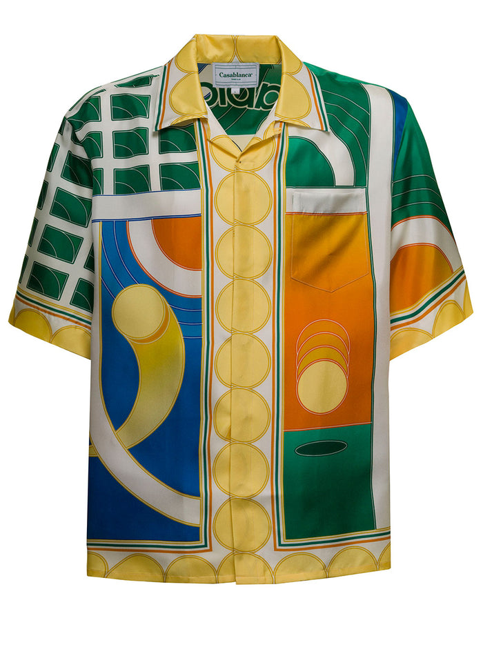 Cuban Multicolor Silk Shirt Blu And Blouses