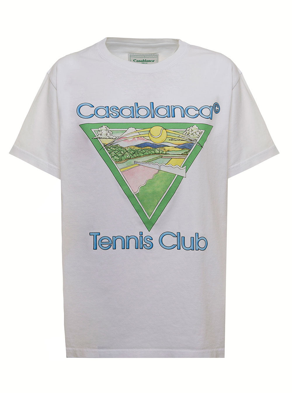White Cotton T-Shirt With Logo Print Organic Tshirts And Polo Shirts