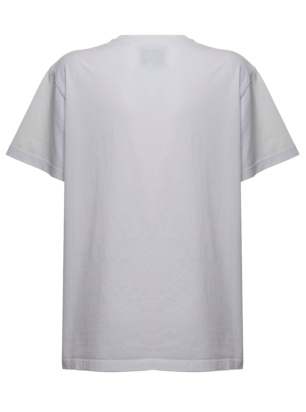 White Cotton T-Shirt With Logo Print Organic Tshirts And Polo Shirts