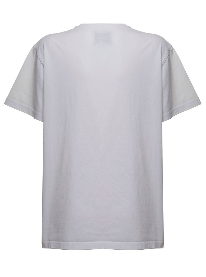White Cotton T-Shirt With Logo Print Organic Tshirts And Polo Shirts