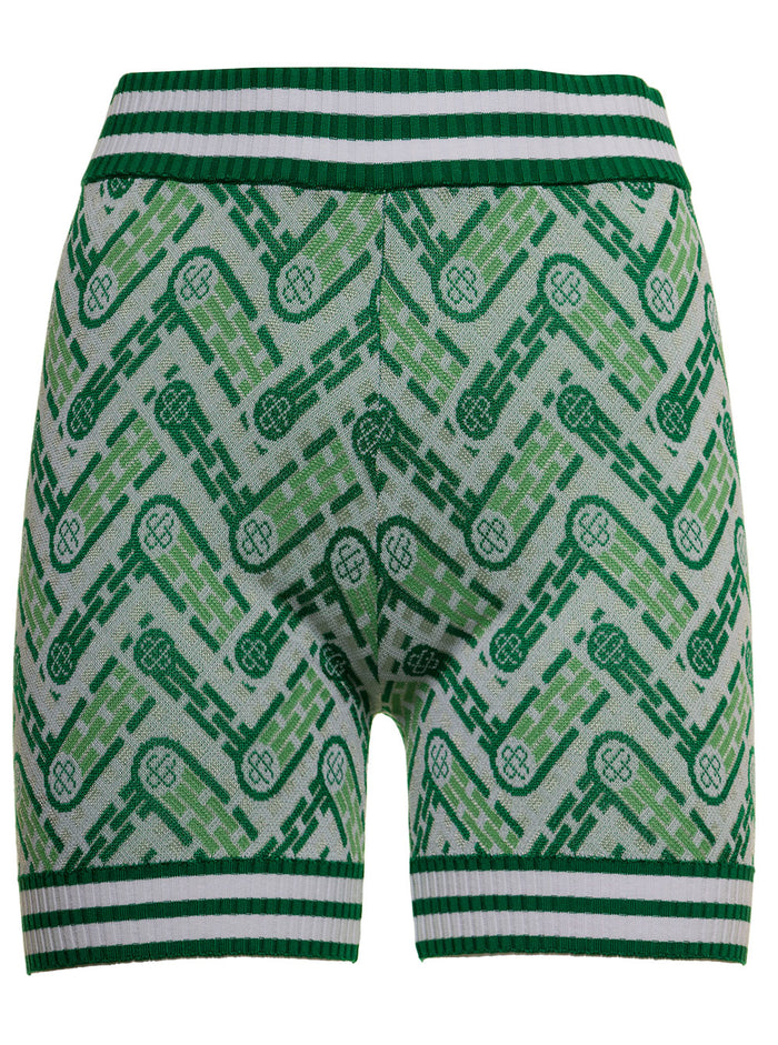 Stretch Viscose Cycling Shorts Green And Bermuda