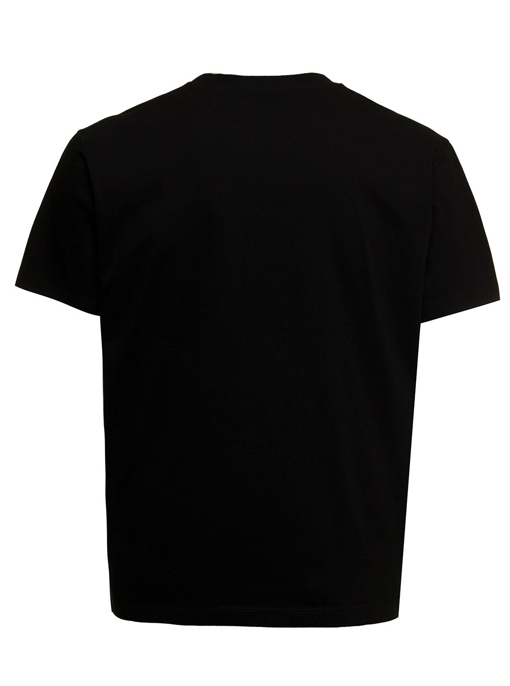 Black Cotton T-Shirt With Logo Print Tshirts And Polo Shirts