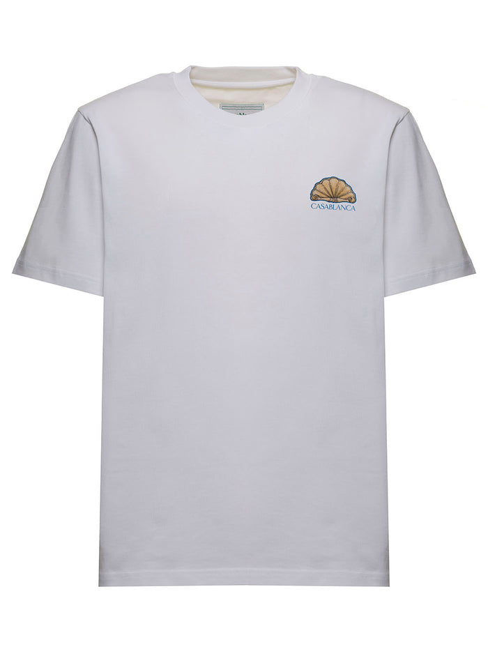 White Organic Cotton T-Shirt With Logo Tshirts And Polo Shirts