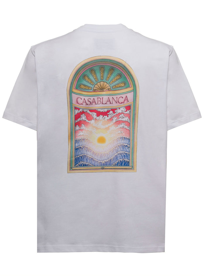 White Organic Cotton T-Shirt With Logo Tshirts And Polo Shirts