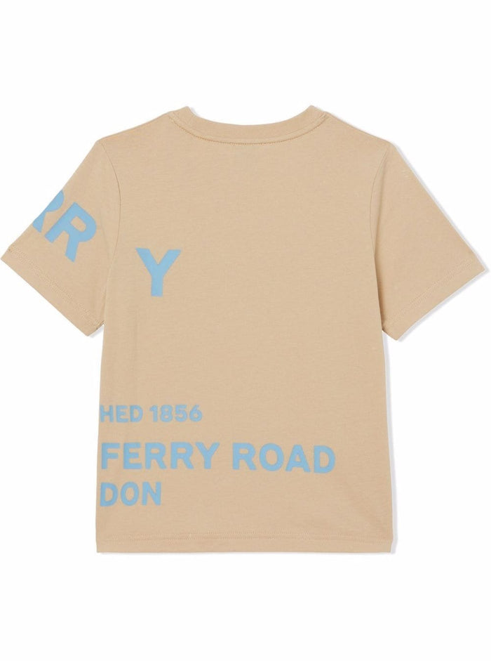 Burberry Boy Cotton Beige T-Shirt With Print Brown Tshirts And Polo Shirts