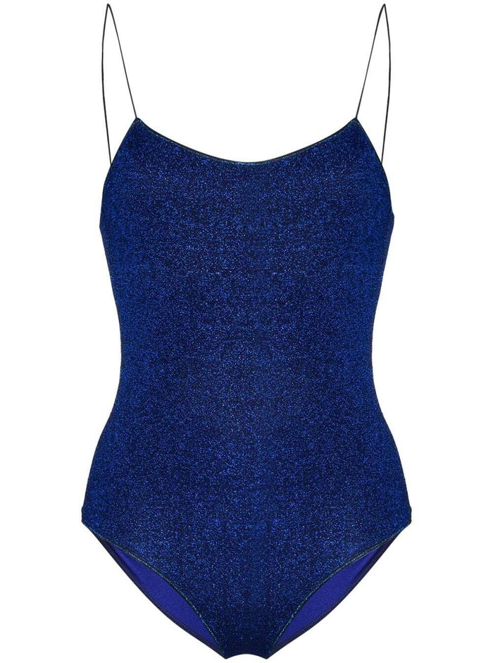 Oséree Woman Lumièere Maillot Lurex Blue Swimsuit Blu Polyamide Metallic Beachwear