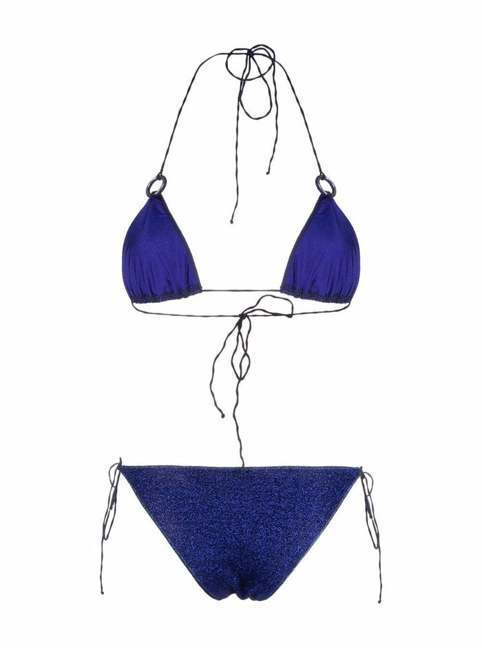Oséree Woman Lumière Lurex Blue Bikini Blu Polyamide Metallic Beachwear
