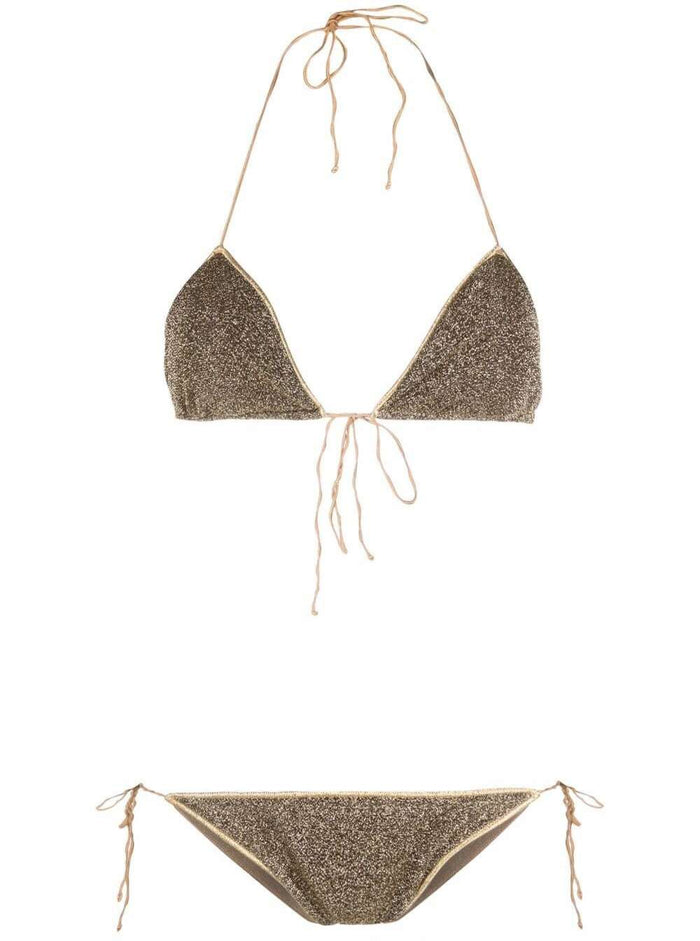 Oséree Woman Lumière Lurex Gold Bikini Metallic Polyamide Beachwear