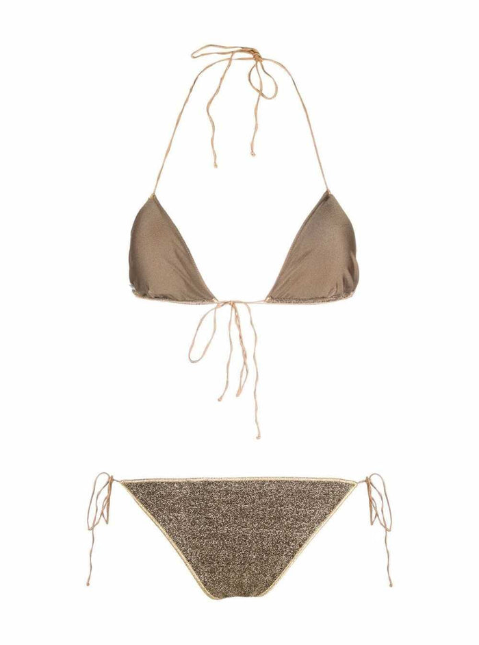 Oséree Woman Lumière Lurex Gold Bikini Metallic Polyamide Beachwear