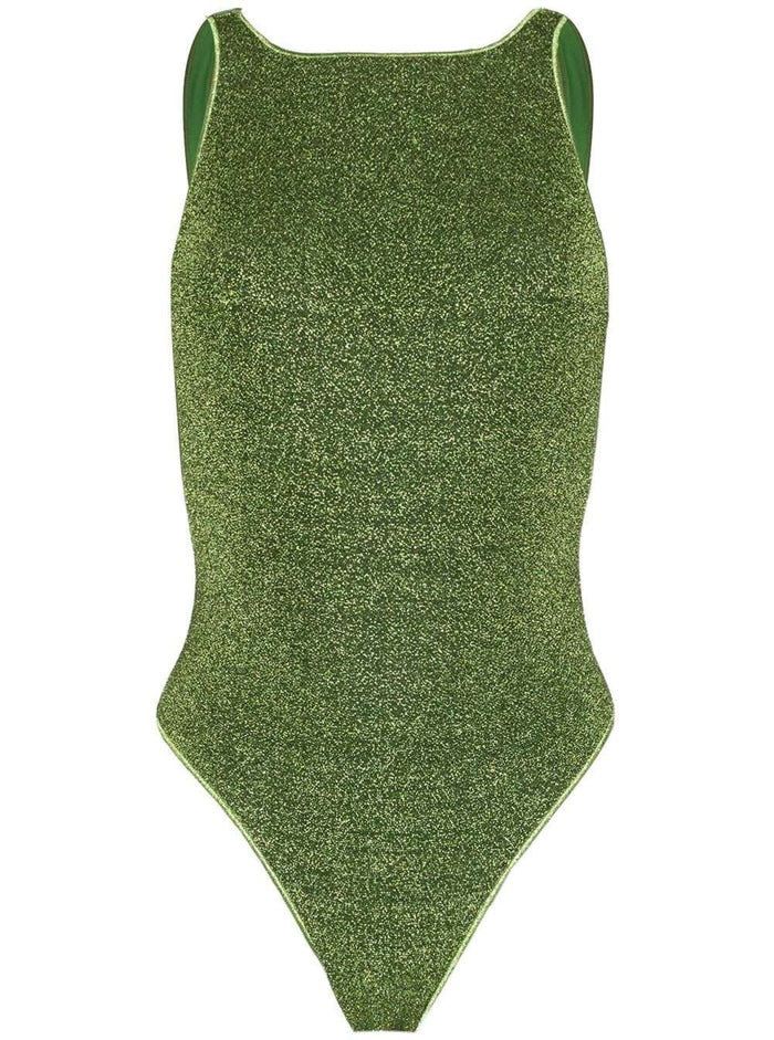 Oséree Woman Lumière Lurex Green Swimsuit Polyamide Metallic Beachwear