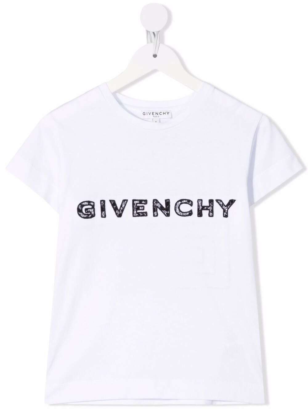 Givenchy Girl Cotton White T-Shirt With Lace Logo Tshirts And Polo Shirts
