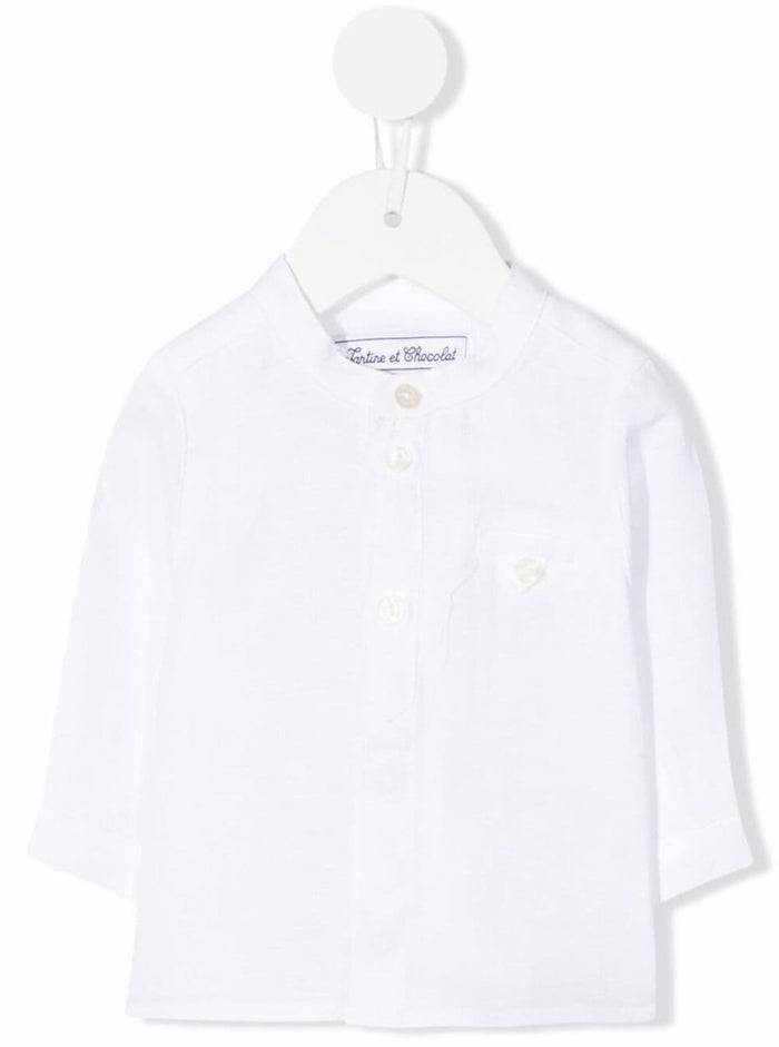 Tartine Et Chocolat Baby Girl White Linen Shirt And Blouses